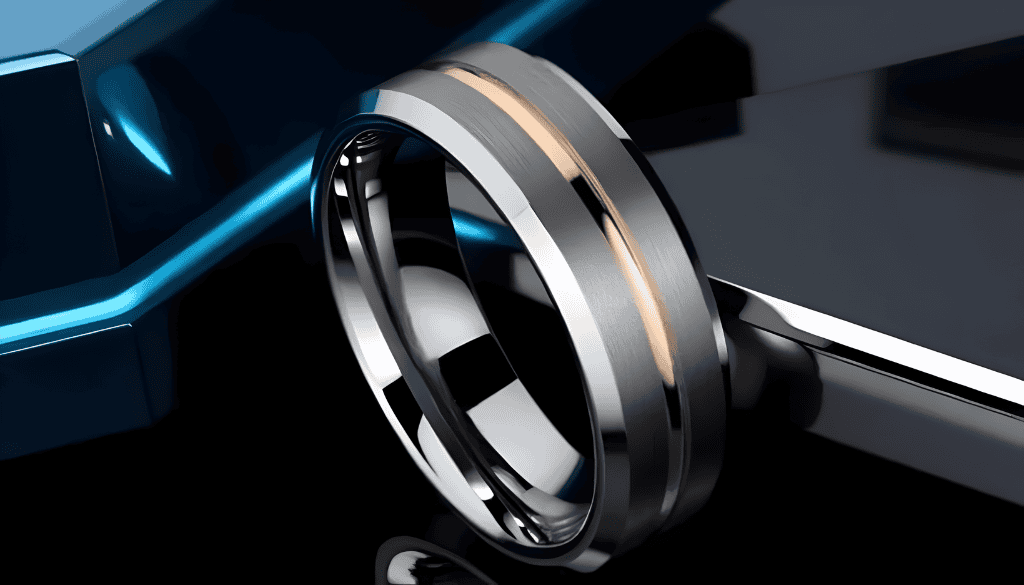 Always gents’ engagement ring crafted from brushed tungsten with a sleek silver finish — a durable male wedding band with custom engraving, ideal for meaningful commitments or everyday wear.