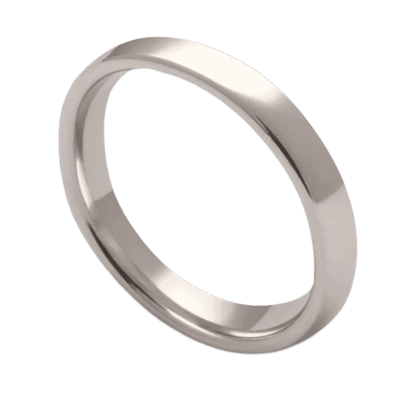 A white gold thin style tungsten ring for males. White gold colour and 4mm in width.