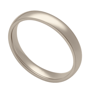 White gold tungsten ring for men - thin style male ring in 4mm width