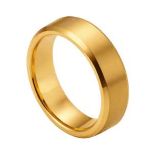 Regent - Mens Tungsten Wedding Ring Gold Band 6mm or 8mm Engraved Personalised Engagement Eternity Anniversary Gift