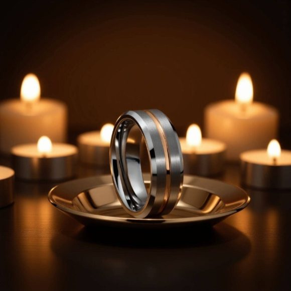 Always – A distinctive Male Eternity Ring or Promise Ring Male eternity ring made with silver tungsten and gold groove