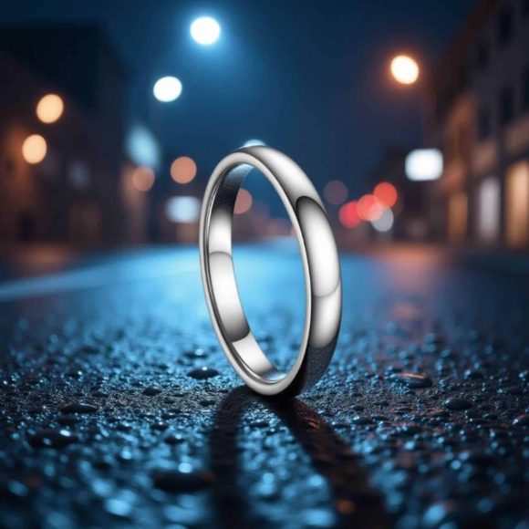 Gents Elegant Silver Ring made with Tungsten