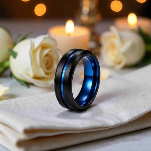 Mens Black Titanium Ring