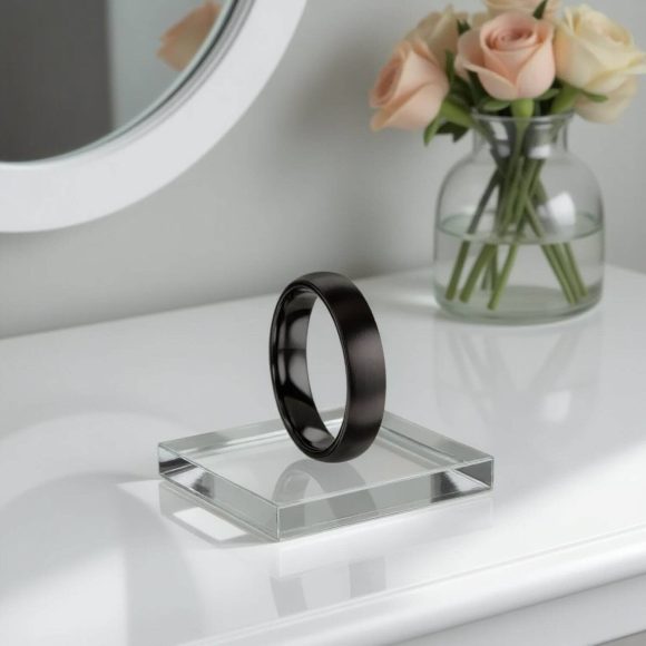 Simple Black Titanium Male wedding ring