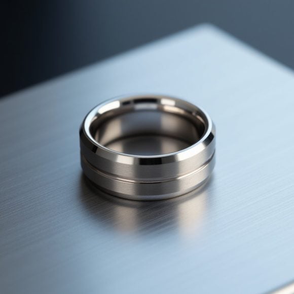Zenith – White Gold Mens Wedding Ring made with Tungsten Carbide – 6mm or 8mm width White gold tungsten ring for him, classic polished mens wedding band and stylish statement ring.